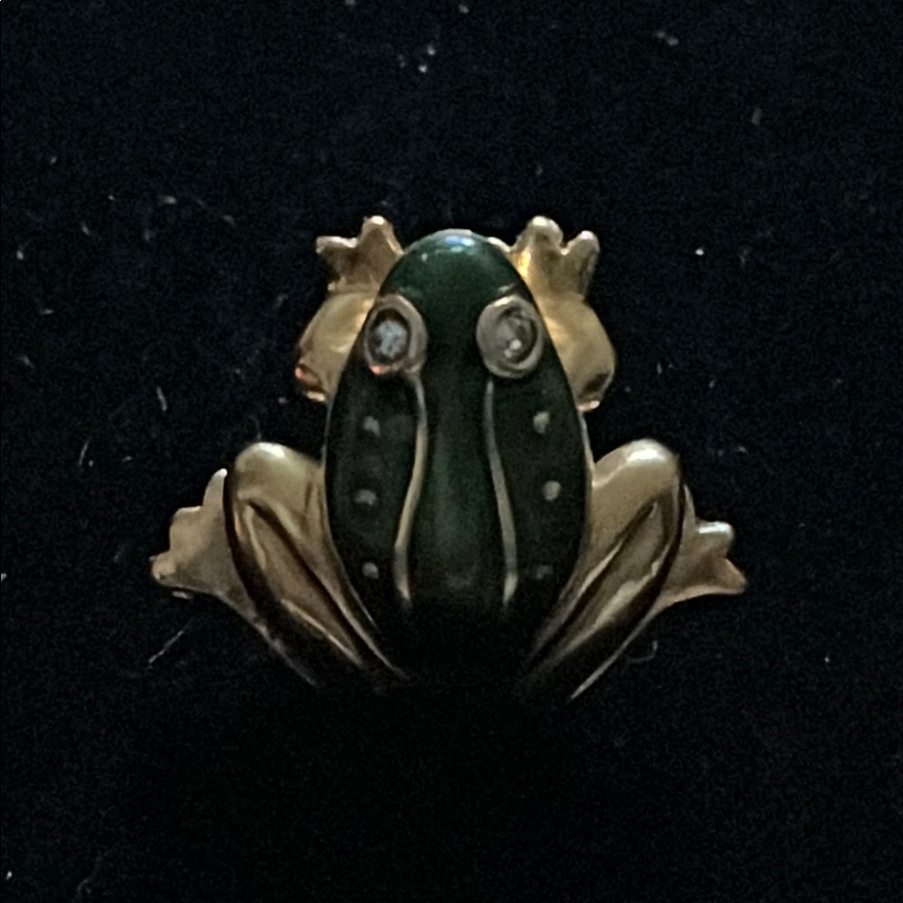 Gold and Green Frog Reptile Ornament